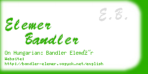 elemer bandler business card